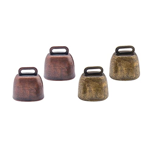 Nifocc Clochettes en cuivre pour animal domestique - 4 cloches pour animaux de compagnie - Rouge bronze et vert bronze Cover