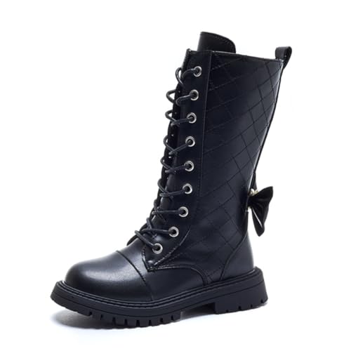 Girls Winter Bowknot Side Zipper Tall Riding Boots Knee High Shoes