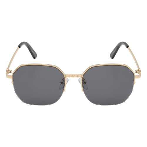 Image of Ted Smith Iconic Hexagonal Grey Sunglasses for Mens Womens