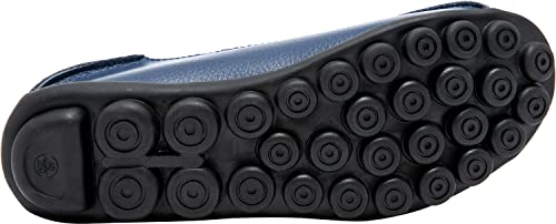Image of Women's Leather Loafers Slip On Flats Casual Round Toe Moccasins Wild Breathable Comfortable Walking Working Driving Long Standing Fashion Soft Shoes
