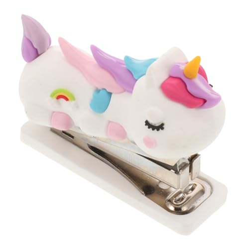 Uonlytech Grapadora Cute de Unicornio Grapadora de Escritorio Portátil para Estudiantes y Oficina Inoxidable Material Duradero