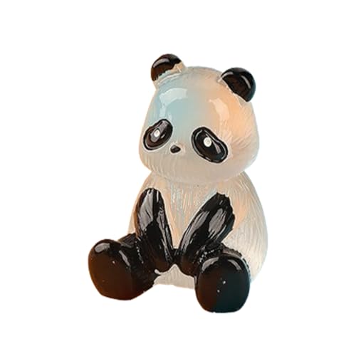 Petits Pandas en résine pailletée, Figurines de Petit Panda | Figurines animales Portables Qui Brillent dans Le Noir,Artisanat en résine Panda pour...