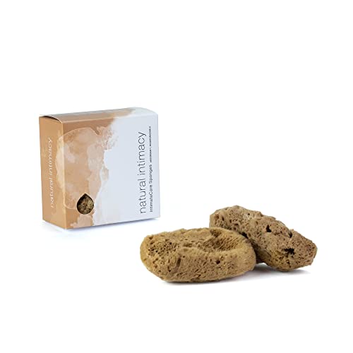 IntimateCare Sea Sponges. 2X 6.5-8cm Mediterranean Sponges in Plastic Free Packaging. Absolute Quality.