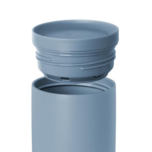 Image of Simple Modern Travel Coffee Mug Tumbler with 360 Lid | Ceramic-Lined Insulated Stainless Steel Cold Brew Iced Coffee Cup Thermos | Gifts for Women Men Her Him | Voyager Signature | 12oz | Blue Dune