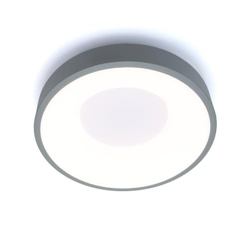 Alpinaluz Lampada da Soffitto LED Nero, Grigio e Bianco 28W Ø30cm, CCT Regolabile Bianco Caldo, Naturale e Freddo, Minimalista Moderna, Ideale Sala da Pranzo, Camera, Scale, Stile Classico