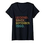 Photo Gallery legend since september 1960 men women birthday 1960 vintage maglietta con collo a v Photo Gallery legend since september 1960 men women birthday 1960 vintage maglietta con collo a v