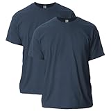 Gildan Adult Ultra Cotton T-Shirt, Style G2000, Multipack, Heather Navy (2-Pack), 3X-Large