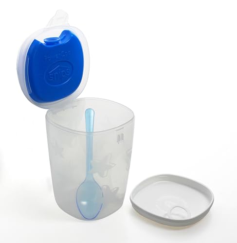 Snips Porta Yogurt Refrigerato con Cucchiaino, Lunch Box, Contenitori per Cibi, 0,5 LT, Colore Azzurro, Made in Italy, Bpa Free