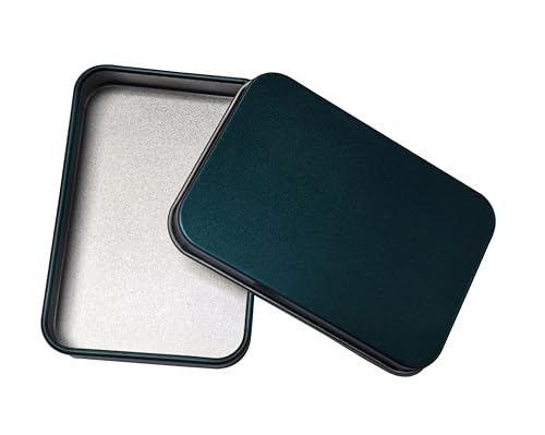 Image of Portable Universal Metal Storage Box, Mini Rectangular Empty Metal Tin with Lid for Storing Candy Jewelry Crafts (Greener)