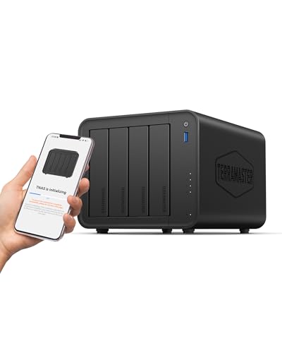 TERRAMASTER Storage NAS a 4 bay F4-425 - CPU quad-core Intel x86, 4 GB RAM, LAN 2,5 GbE, server multimediale di storage basato su rete per utenti privati (senza disco rigido)