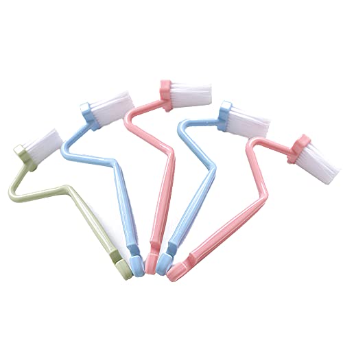 Toilettenbürsten,Watenkliy 5 Stück v-förmige WC Bürsten Gebogene WC Kantenbürste für reinigen Toiletten Zufällige Farbe Cover