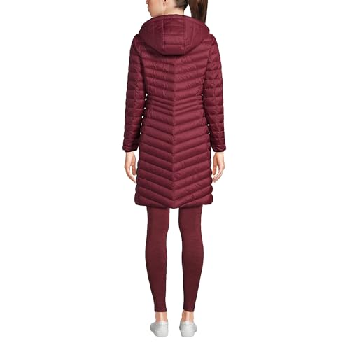 Lands' End Womens Packable Chevron Wanderweight Down Coat Rich Burgundy Regular X-Large2