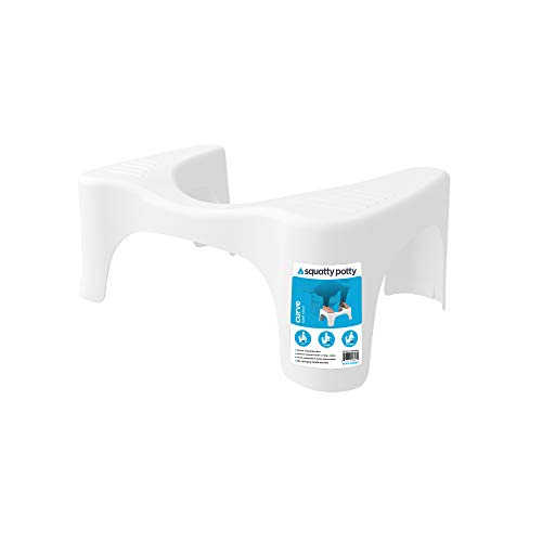 Squatty Potty The Original Bathroom Toilet Stool, CURVE Lightweight with sleek and modern design, 7 inch height, WHITE, 1 Count