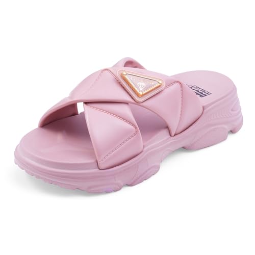 Image of DOCTOR EXTRA SOFT Women's Fashionable Buckle Sliders /Slippers with Cushion FootBed for Adult | Comfortable & Light Weight| Stylish & Anti-Skid| Waterproof & Everyday Flip Flops for Ladies Girls D-521
