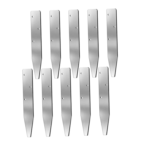 KiBcsLic 10 Pieux Plats En Acier pour Coffrage En Béton, avec Pointes dans Des Trous, 12 Pouces