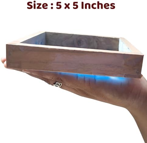Anciently Aishwarya Lakshmi Kolam Rangoli Stencil Wooden, Rangoli Sacha Wooden, 1 Piece (5x5 Inches)