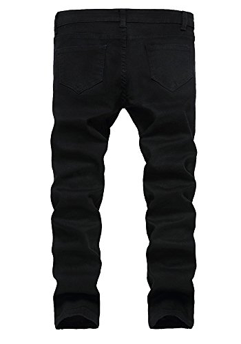 Kihatwin Big Boy's Casual Skinny Ripped Jeans Slim Fit Distressed Zipper Pants with Holes2