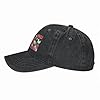 Beautiful Pink Roses Printed Baseball Cap, Unisex, Adjustable Golf/Tennis/Beach/Hiking Cap Black, Black, One size #2