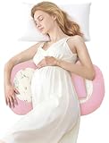 PATPAT Pregnancy Pillow for Sleeping, Maternity Pillow with Removable Cooling Cover, Support for Back, Belly and Hips, Portable Travel Wedge Pillow for Pregnant Women with Adjustable Small Pillow