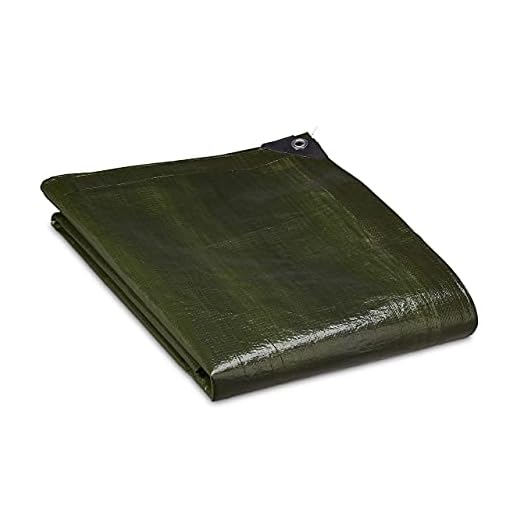 Relaxdays Lona Impermeable 140 g/m², 4 x 6 m, Tela Toldo con Ojales, Resistente al Desgarre, Lona Piscina, Verde