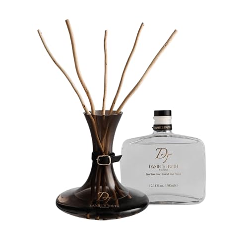 Daniel’s Truth Decanter Reed Diffuser, Blue Sage Blossom Scent, 10.14 fl.oz. (300ml) – Long-Lasting Herbal Floral Oil with Handmade Glass Bottle and Reeds, Made in USA