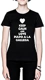 Calidad superior Keep Calm and Love Pulpo A La Gallega Negro Mujer Camiseta Tamaño XS Black Women\'s tee Size XS