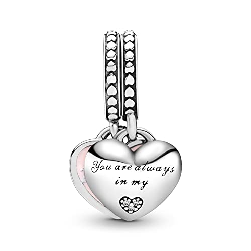 Pandora Jewelry Mother and Daughter Hearts Dangle Cubic Zirconia Charm in Sterling Silver2