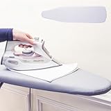 Gettimore Copriasse da stiro con imbottitura rivestita resistente al calore, per stiratura liscia, 140 x 50 cm, colore: argento