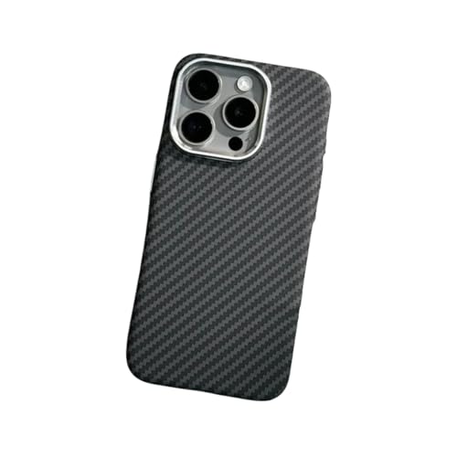 Coque iPhone 16 Plus en fibre de carbone avec anneau de caméra en alliage et charge magnétique