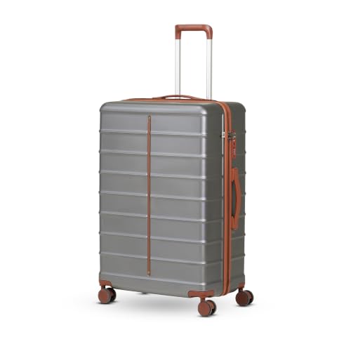 Image of Assembly Odyssey 24 Inch (65cm) Check-in Medium Trolley Bag Hard Shell Polycarbonate Suitcase Lightweight with TSA Lock 8 Spinner Wheels Grey