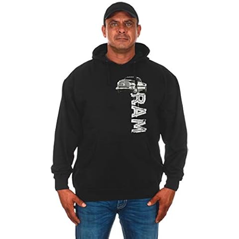 JH DESIGN GROUP Men's Dodge RAM Truck Logo Pullover Hoodies, Black, XX-L Cover