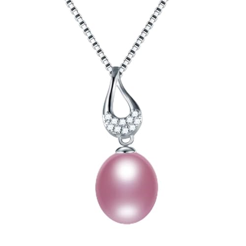 Collier perle d'eau douce naturelle WZGWDC, le pendentif en zircon anti-ternissement pour femme