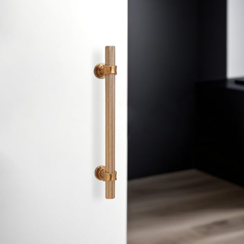 KOMOTIA 10 Pack 5 Inch Cabinet Pulls knurled Champagne Bronze Kitchen Cabinet Handles Aluminum and Zinc Alloy Drawer Pulls Solid Cabinet Hardware by KOMOTIA - Used condition - Image 3