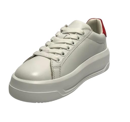 Moschino Love Eclipse 50 skórzane buty do sneakersów, biało-czerwone, DS26MO06 JA15065G1OIAH10C