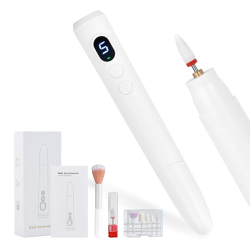 Fresa per Unghie Professionale, 18000 RPM, Lima Elettrica per Unghie con Luce LED e Display, Punte per Fresa unghie con 5 Velocità e Rotazione Bidirezionale, Kit Manicure Pedicure Elettrico per Piedi