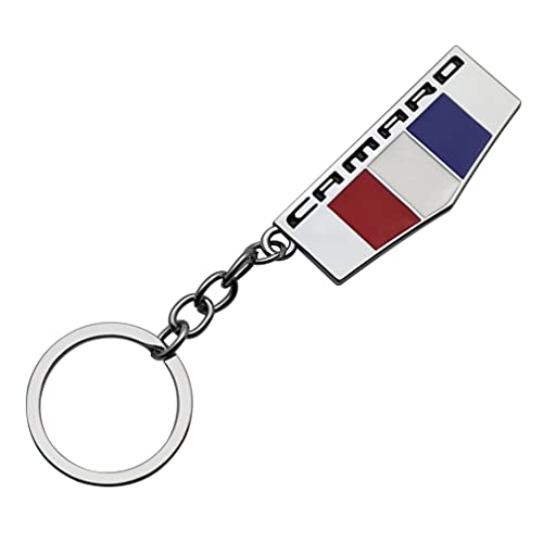 1Pc Camaro Key Chain Ring 3D Finish Keychain Keyring Alloy Key Holder Key Fob Replacement For Camaro Accessories (Silver)