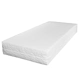 Matratzenbezug 90x200cm Matratzenschoner mit Reißverschluss Schützender Bezug versteppt Doppeltuch Polyester- beide Seiten versteppt