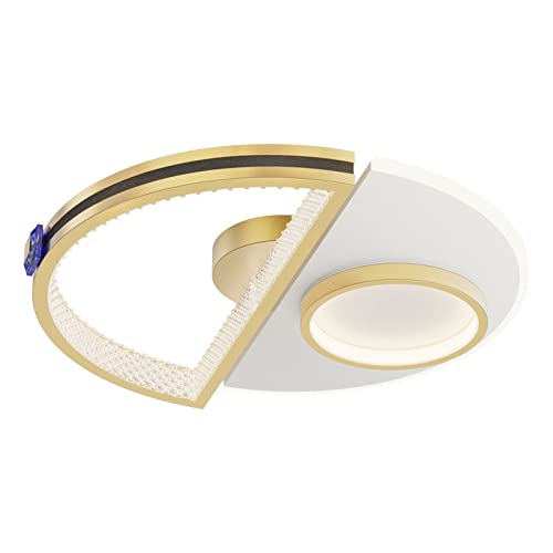 Plafonnier doré pour chambre lampe de salon moderne ronde luminaire créatif