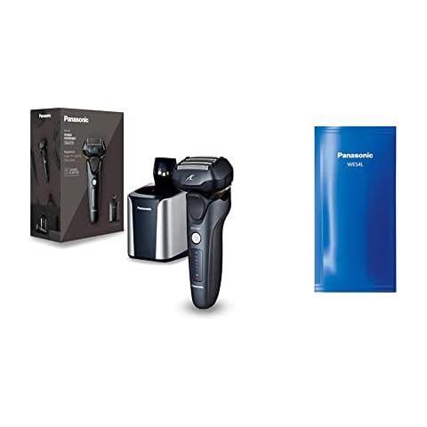 Afeitadora Panasonic en seco y húmedo con cabezal de 5 capas y motor lineal, con detergente especial y pack de 3 x 15 ml Cover