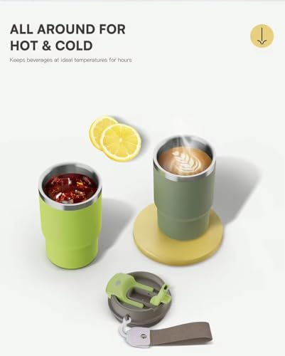 Image of YELONA 480 ML Double Wall Insulated Travel Coffee Tumbler Mug Sipper Thermos with 2in1 Flip Up Leak Proof - (Baby Blue)