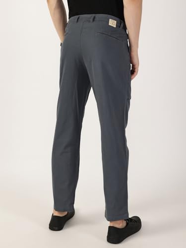 Image of Thomas Scott Men's | Solid | Light Weight | Breathable Fabric | Mid Rise | Regular Fit | Cotton Blend | Button Waist | Cargo | Trouser | Pants