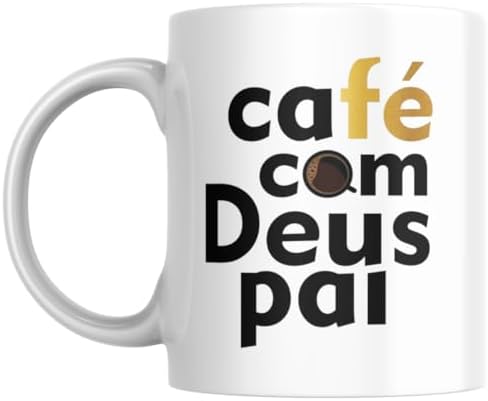 Caneca Porcelana Café Com Deus Pai Cristã Evangélica Xícara Prese...