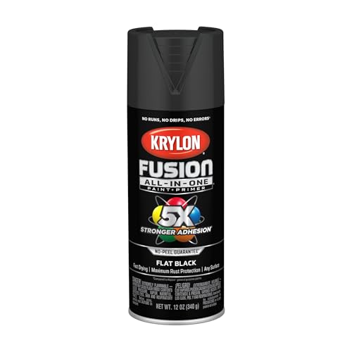 Image of Krylon Fusion All-In-One Adhesive Spray Paint for Indoor /Outdoor Use, 12 oz, Black