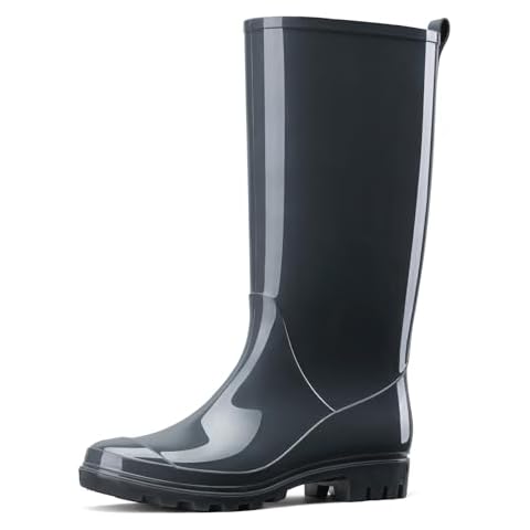 HISEA Women's Knee High Rain Boots Cover