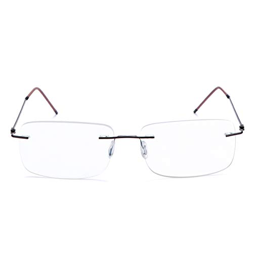 Rimless Progressive Multifocus Reading Glasses Blue Light Blocking No Line Multifocal Computer Titanium Readers for Women Men