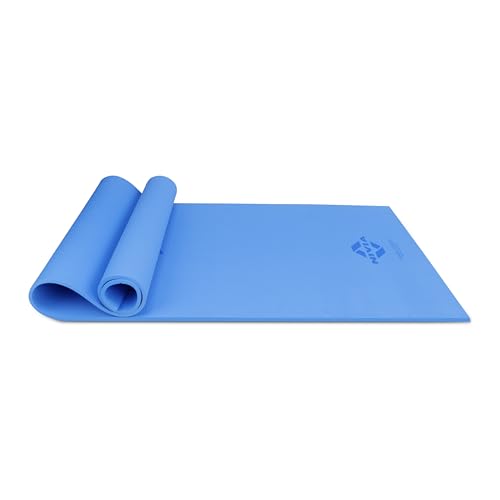 Nivia Ethylene Vinyl Acetate Anti-Skid Yoga Mat | Color: Blue | Size: 8mm | 1453BL | Comfortable and Firm Cushioning | Eco friendly | Use for Yoga & Exercise | Non-Slip Surface