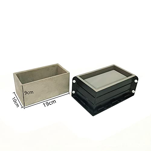 Yalulu Silikonform für Beton-Blumentöpfe Mit Plastikrahmen, Rechteck Blumentopf Silikonform Keramik Silikonformen Pflanztopf Casting Beton Tasse Form Zement Formen Formwerkzeug