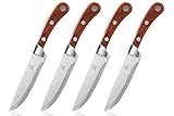 Steak Knives - Half Serrated Steak Knife Set of 4 Include Straight Edge of Serrated Knife,Straight Side of Dinner Knives,The Best Choice for Kitchen & Restaurant - CREATIVELAND (Steak Knife Set)