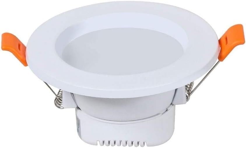 SSDDLZEQ Iluminación Panel de techo empotrable redondo LED, luz descendente LED de aluminio resistente al fuego, ultradelgada, 3000K/4000K/6000K, resistente al agua-IP44(White Light,9W)