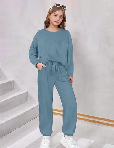Girls Clothes Solid Color Long Sleeve Sweatshirt and Pants Girls' Clothing Sets 2 Piece Fall Winter Outfits2